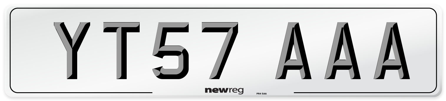 YT57 AAA Number Plate from New Reg